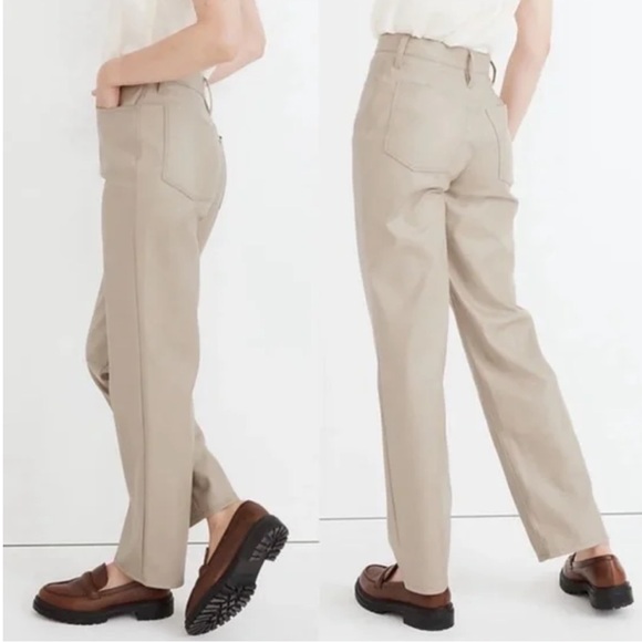 Madewell Faux Leather The Perfect Vintage Straight Jeans - Picture 3 of 16